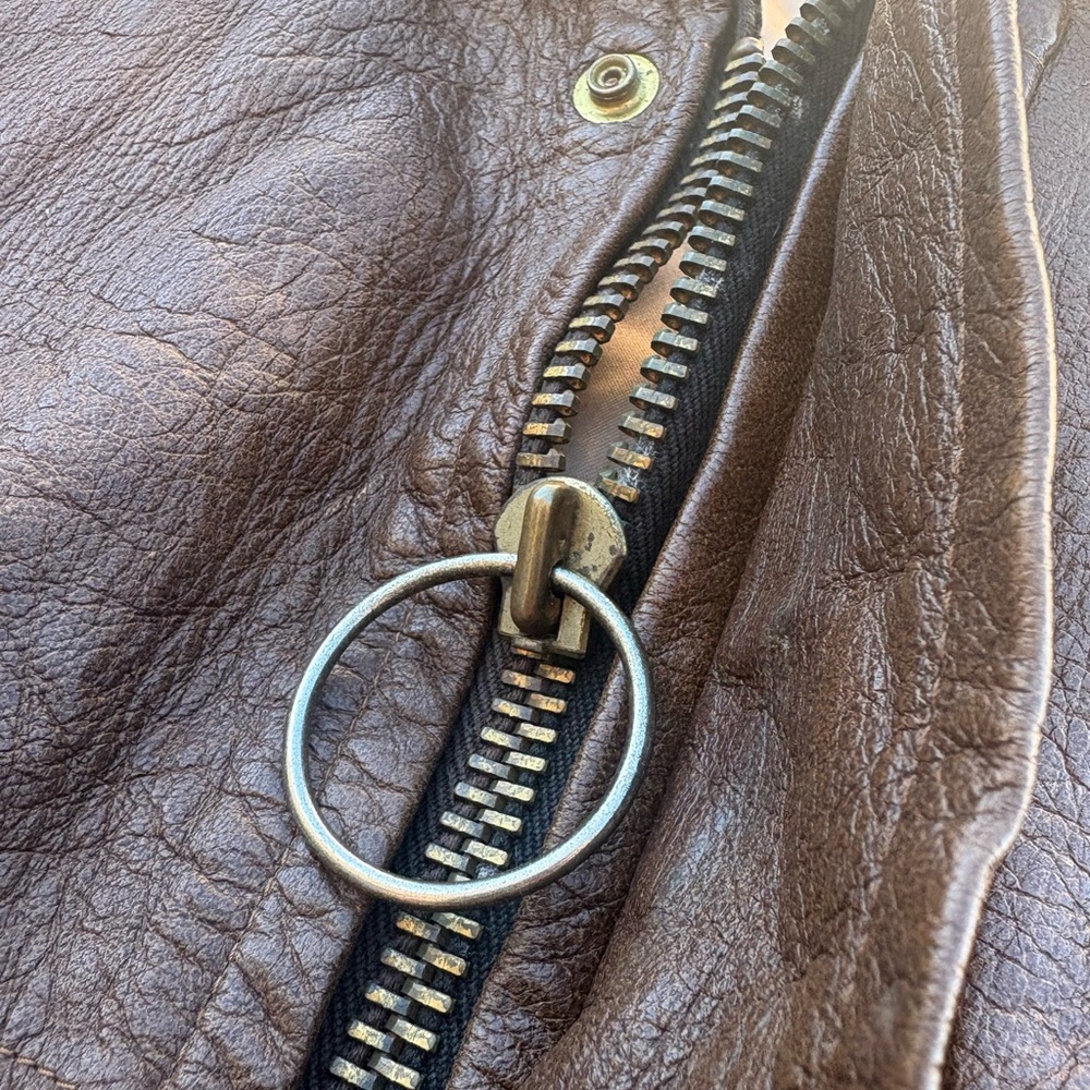 Fred Segal Vintage Men’s Brown Leather Jacket 42 - Picture 5 of 8